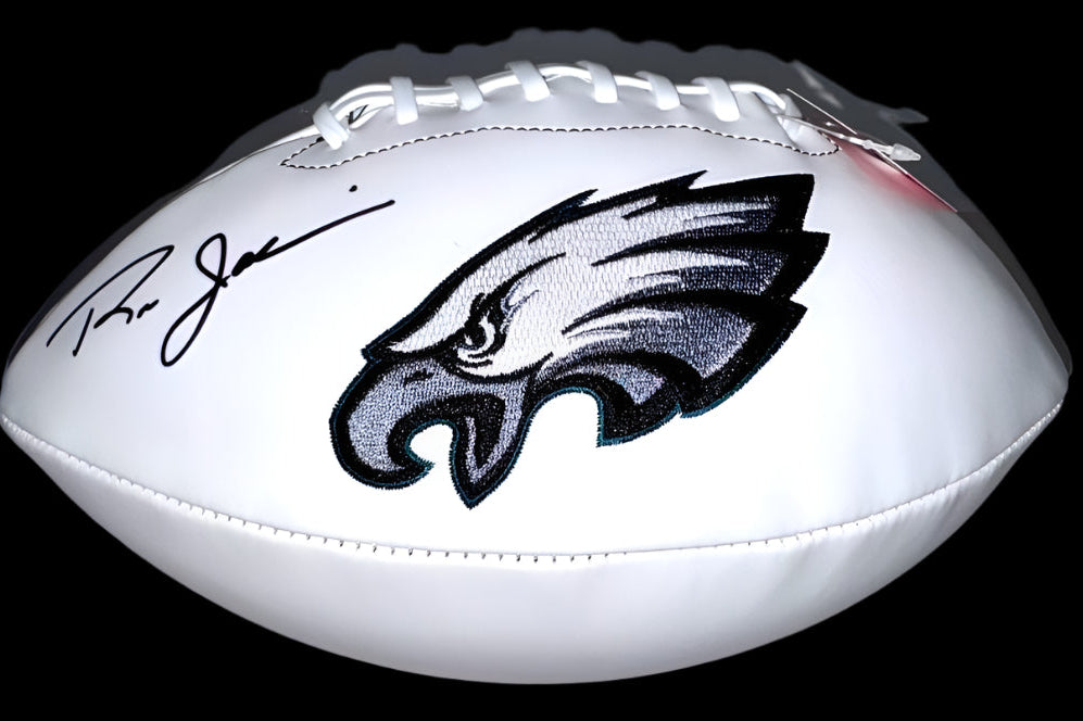Ron Jaworski Signed Eagles Logo White Football - Schwartz COA